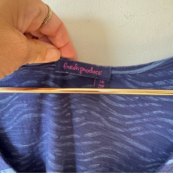 Fresh Produce Blue Sea Waves Patch Pocket Midi Dress S - Picture 5 of 6